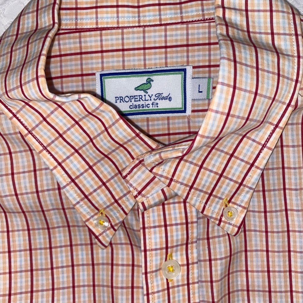 Properly Tied Polo Button Down - Size Large - Pla… - image 2